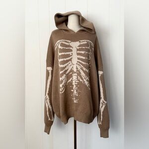 TeamSESH Skeleton Knit Hoodie XL Bones Goth Streetwear Oversized Ultra Rare